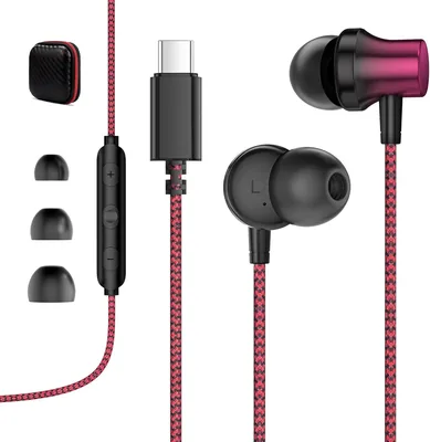 USB C Wired Headphones Magnetic In Ear Type C Earbuds, Tangle-Free USBC for iPhone