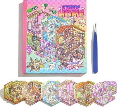 3D Sticker Scene Book - Cozy Home 6 Sets Best Deal
