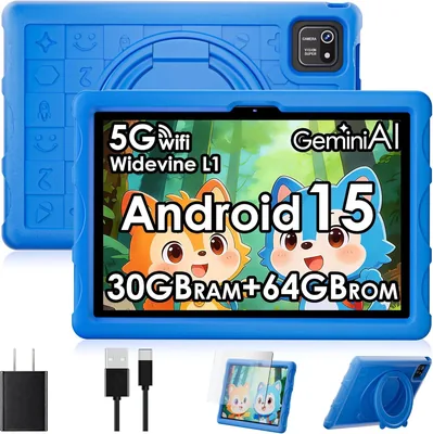 ZENTALITY Kinder-Tablet 10 Zoll Android 15 mit 30 GB RAM + 64 GB ROM (2TB), 5G WLAN 6, Widevine L1, Elternkontrolle, 8-