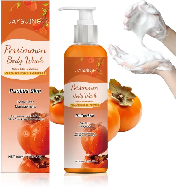 Gel douche Persimmon pour corps - Élimine les odeurs et les mauvaises odeurs - Fraîcheur durable Sans résidus, 4.6 étoiles sur 5