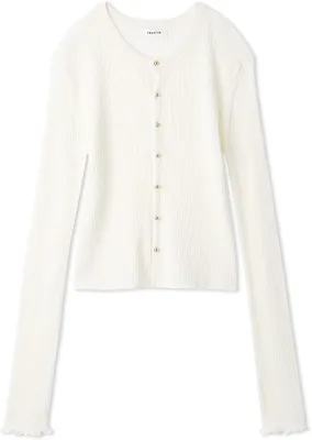 Frey ID FWNT264031 Women's Silk Cotton Sheer Rib Cardigan Best Deal