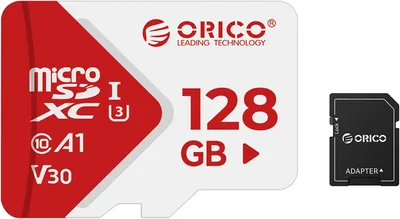 ORICO TF30 Carte Micro SD 128 Go + Adaptateur, 100 Mo/s, 4K, Full HD | A1, C10, V30, U3, UHS-I, Carte Mémoire microSDXC
