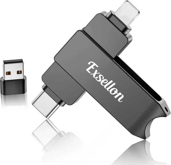 USB Flash Drive Exsellon 128 Go pour iPhone - Photos et Vidéos sans App