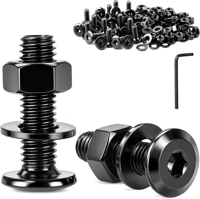 Mawmuaw 20 Stück Schrauben Set M6x20 mm Flachkopfschrauben Schwarz | M6 Flachkopfschrauben Edelstahl Innensechskant, Muttern Best Deal