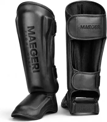 Maegeri Espinilleras Muay Thai MMA para Sparring con Protección de Empeine