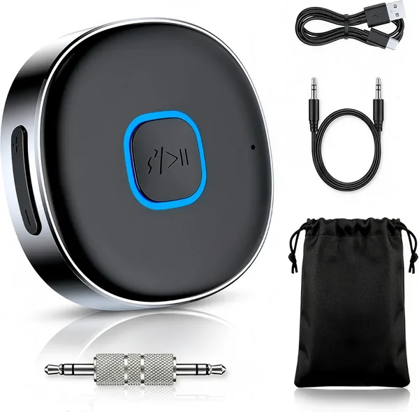 Nyxia Receptor Bluetooth 5.4 Adapter for Car and AUX | Connection Dual | Audio Jack 3.5 mm | 16H Playback Time | for Speakers | Durable Design