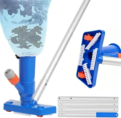142 cm Poolsaugrohr mit Bürste und 4 Aufsätzen aus Aluminium - Best Deal