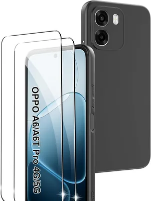Cover Protettiva Rojeuinn per OPPO A6/A6T Pro 4G/5G, Silicone TPU Soft + Vetro Temperato, Anti-Caduta e Anti-Polvere - 2 Pezzi