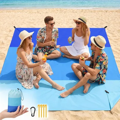 MinXin Copertina da Spiaggia, 210 x 200 cm, Copertina per Picnic Impermeabile, Antisand, Portatile