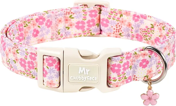MR.CHUBBYFACE Spring Summer Pink Dog Collar