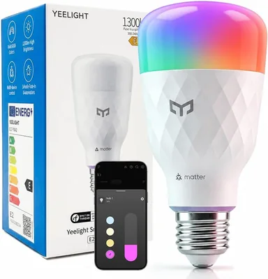 Yeelight Smart LED Lampe E27, 1300LM (100W Ersatz), 11W, kompatibel mit Alexa und Google Matter, dimmbar - 23% Rabatt