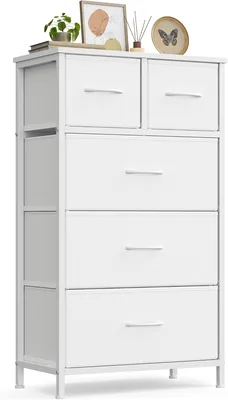 SONGMICS Dresser Chest of Drawers 5 Fabric Drawers 19.9 x 11.8 x 37.9 in Best Deal