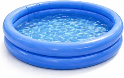 Inflatables Schwimmbecken - Blaues Obergrundpool - Rund für Kinder und Erwachsene - Für Garten - Haltbarer PVC-Überzug für Badespaß (Di 3,4 m)