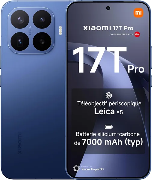 Xiaomi 17T Pro - 12Go+256Go Smartphone, Écran 6.83'' 144Hz, Batterie 7000mAh, Objectif Leica x5, HyperCharge 100W, 17% de réduction