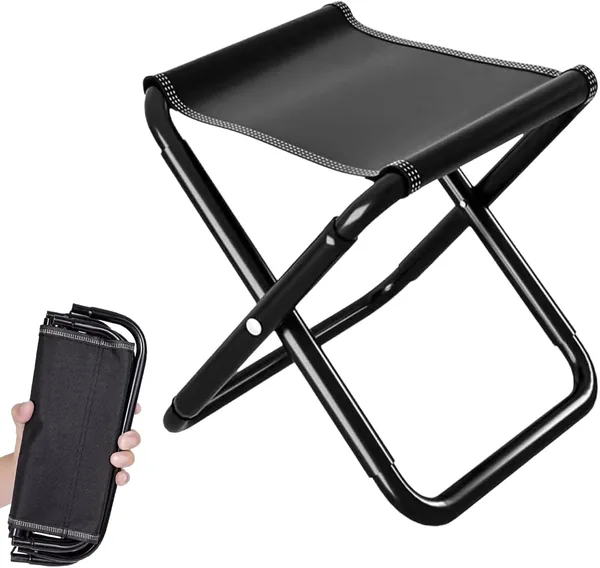 HUQINXIN Sgabello Pieghevole Portatile,Sedile Piccolo Pieghevole,Sedia Pieghevole Portabile per Campeggio, per Viaggi, Escursioni, Picnic