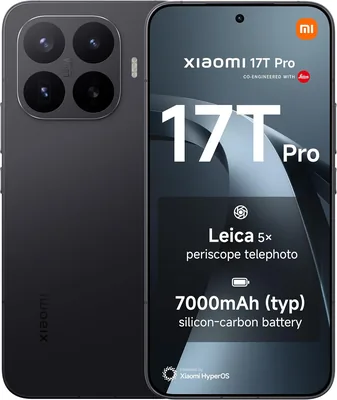 Xiaomi 17T Pro Smartphone 12+512GB Negro con Lente Teleobjetivo Leica 5X | Pantalla de 6.83" 144Hz, Batería de Silicio-Carbono de 7000mAh