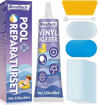 Bondtech Pool Reparaturset, Pool Patches, Wasserfest, Luftmatratzen Reparaturkit, Transparent für Verschiedene Aufblasbare Gegenstände - Best Deal