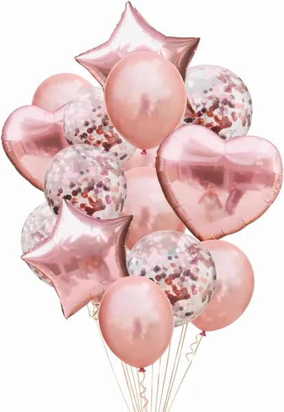 Kit Bal es Rose Gold 14 Pe as Luma Festas