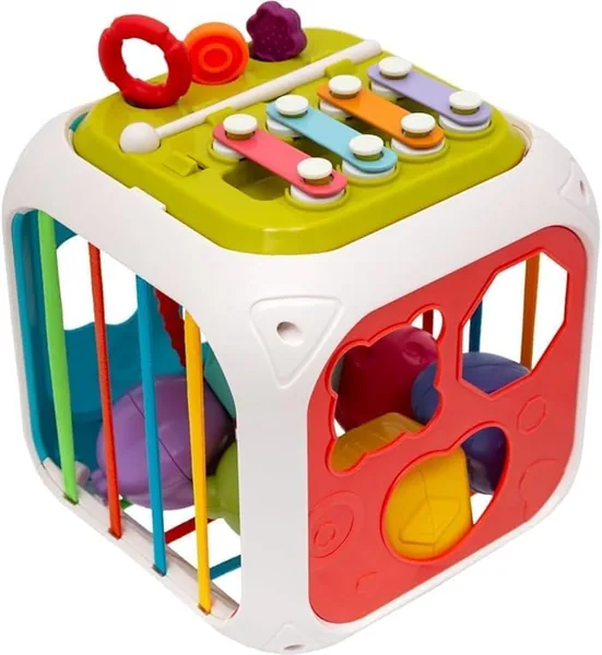 Cubo De Atividade Educativo 7 em 1 Brinquedo Sensorial Cubo de Atividades Infantil