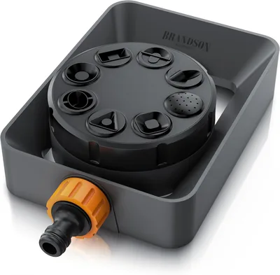 Brandson Gartenquadratsprinkler 3/4 Zoll - Rasensprinkler für große Flächen - 8 Sprühmuster - Schnellkupplungsadapter