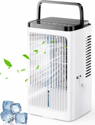 Climatiseur Mobile Silencieux 4 Vitesses Oscillant, Rafraichisseur d'Air avec 2 Modes de Brumisation - Meilleur Prix