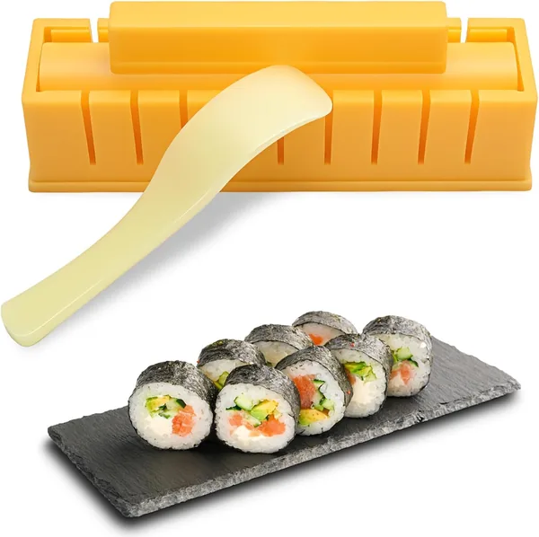 Zestaw do robienia sushi CHRI 4-częściowy - Forma do zwijania DIY dla początkujących, kwadratowe sushi