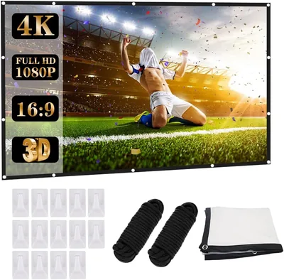 DASIAUTOEM Screen Projector - 16:9 HD 4K Foldable Projection Screen Best Deal
