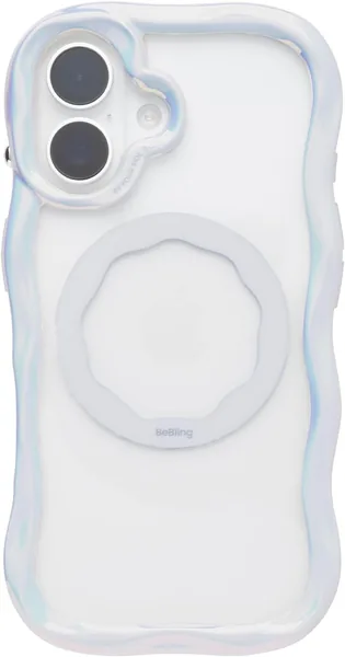 iFace BeBling Wave MagSynq iPhone 17 Compatible Case MagSafe Compatible Clear (White Aurora)