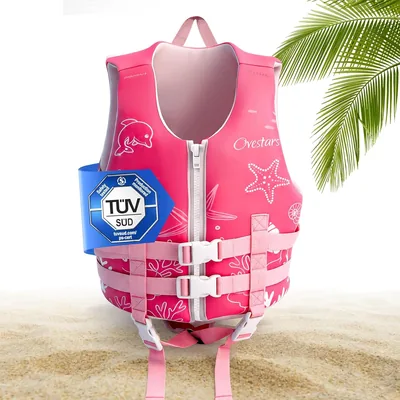 Kinder Schwimmweste 2-9 Jahre - TÜV-geprüft & CE-zertifiziert - Weiche Schaumstoff-Schwimmdest mit bequemem Sitz, Hohe Schwebkraft