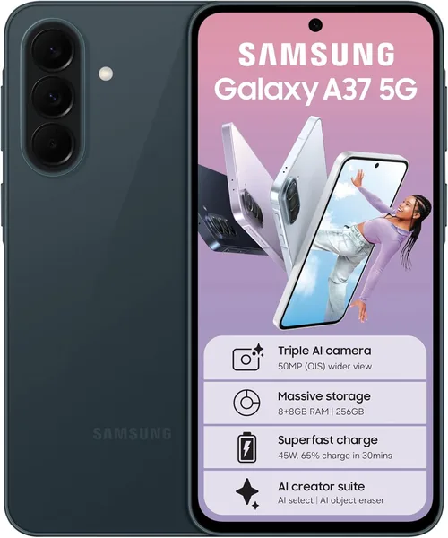 Samsung Galaxy A37 5G 8GB 256GB Smartphone, Awesome Charcoal - Save 12%