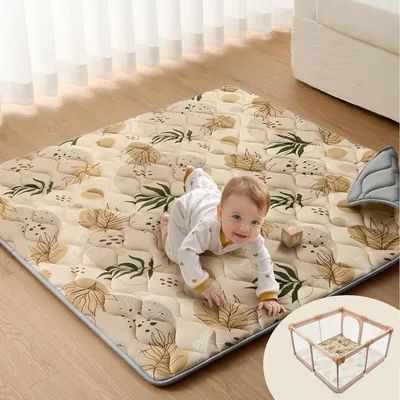 Blissful Diary Krabbeldecke für Babys 127 x 127 cm - Waschbares, rutschfestes Spielzeug-Teppich