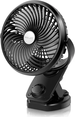 ELZO Ventilador USB con Clip, 5000mAh, Mini Silencioso Recargable, Rotación de 360° para Coche, Dormitorio, Oficina, Cochecito, Camping - 12% De Descuento
