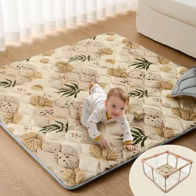 Blissful Diary Krabbelmatte für Babys 150 x 150 cm - Waschbare Krabbeldecke, Faltenbar, Rutschfest