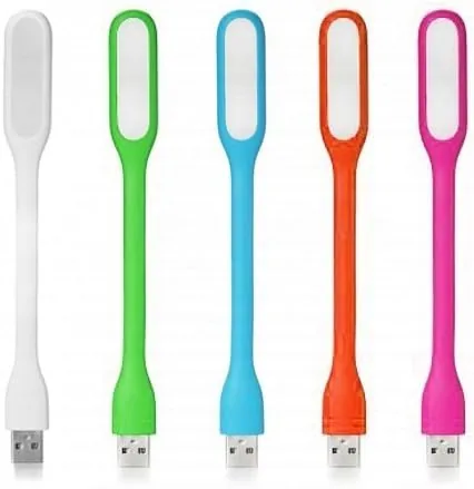COCOCUBBY LED Light Set Pack of 5 Flexible Silicone Mini USB Lamp Multicolor Portable Night Light for Laptop Keyboard Power Bank Reading Study Travel Eye Care