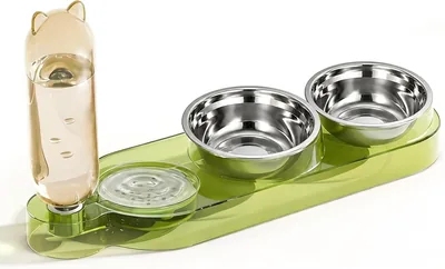 Marchul 3 in 1 Stainless Steel Cat Food Water Bowl Set Best Deal