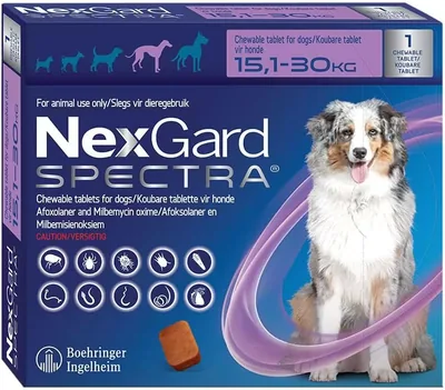 NexGard Spectra Flea & Tick Chewable Tablet (15.1-30kg), Purple | Best Deal