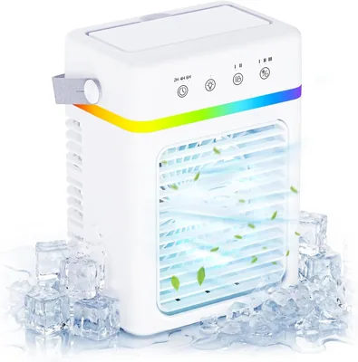 Mobiler Luftkühler 900 ml, 10 W niedriger Verbrauch, Kühlung mit Wasser, 3 Lüfterstufen, 2 SP - 19% Rabatt
