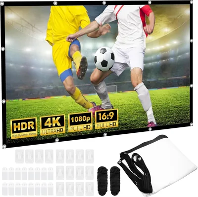 LOMUG Screen Projector 16:9 HD Extendable Foldable Home Cinema Best Deal