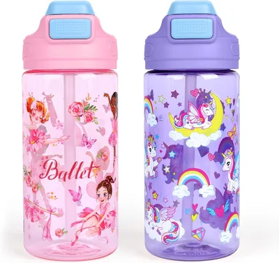 Teen Water Bottle with Straw 2 Packs BPA-Free 480Ml - Best Deal
