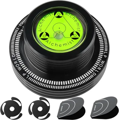 Record Weight Stabilizer Turntable Level Vinyl Clamp Player Flattener 315g LP Disc Phonograph with Bubble Leveling