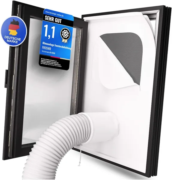 FROSNIR Air Conditioning Window Seal for Mobile Air Conditioners with Exhaust Hose - Tilting Window Adapter [HeatProtect] - Climate Window Feed-Through Window Kit (69 x 113 cm)