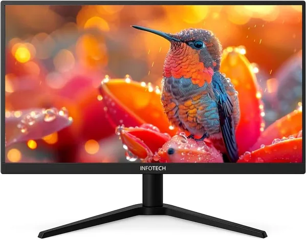 Monitor Infotech LED HD 19 Polegadas, Conex Ñ HDMI e VGA, 60Hz, Padró VESA, Design Slim, 127/220