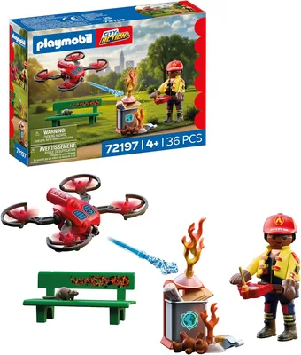 PLAYMOBIL City Action Fire Drone: Water Bullets, Pilot & Accessories