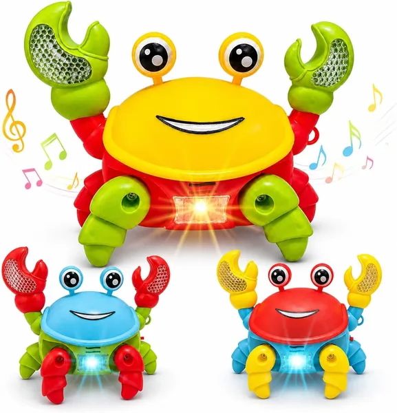 Brinquedo Caranguejo Dan ante Siri Fuj o com Luz LED e M sica - Brinquedo Interativo Infantil