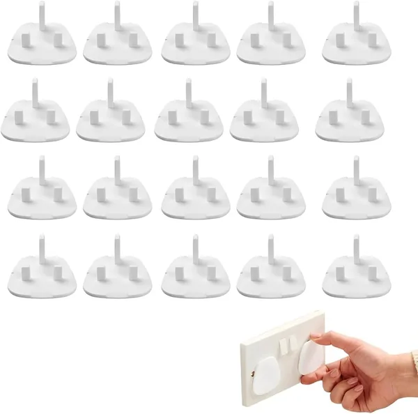 20 Pcs Plug Socket Covers,Baby Proofing Plug Covers,Child Safety Plug Socket Sovers Baby, Socket Protectors for Sockets,White