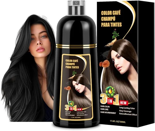 Shampoo con Tinte 3 en 1 para Cabello - Ahorra un 10% en Negro Cubre Canas al Instante