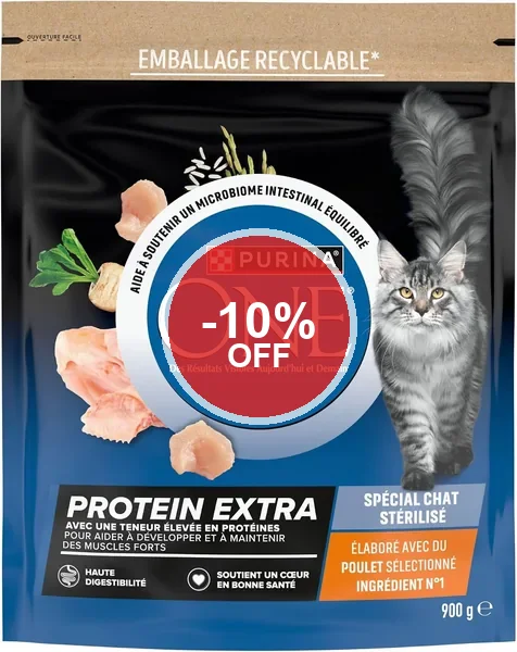 PURINA ONE | Aliment sec pour chat adulte stérilisé | Protéines supplémentaires