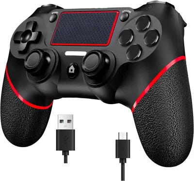 تحكم لاسلكي للبلايستيشن 4 متوافق مع PS4/Slim/Pro/ويندوز بي سي، مع لوحة لمس/اهتزاز/سماعة مدمجة و3.5 مم
