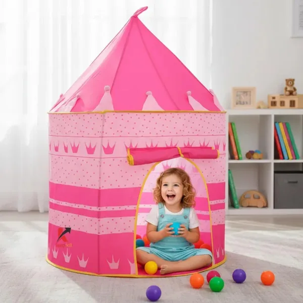 Barraca Infantil Cabana Infantil Menina E Menino Tenda Cabaninha Dobravel Castelo Das Princesas E Pr ncipes [ K-SELL IMPORTS ] (Rosa)