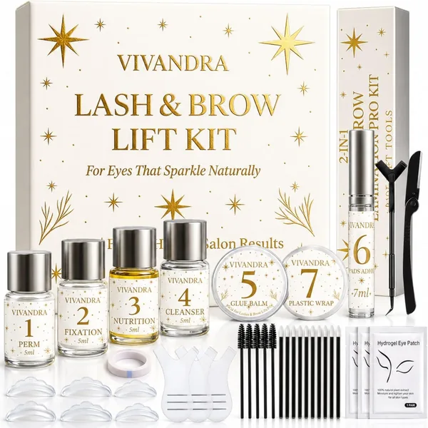 2-in-1 Wimpern- und Augenbrauenaufbau-Set, Professionelle Augenbrauenlamination für dickere Augenbrauen und langanhaltende Wimpern